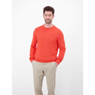 Sweatshirt LERROS "Sweatshirt in sportiver 2-Tone-Optik", Herren, Gr. L, orange (vivid rot), 100% Baumwolle, Sweatshirts Sweatshirt
