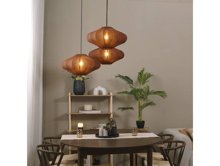Japandi hanglamp bruin 50cm 3-lichts - Plu