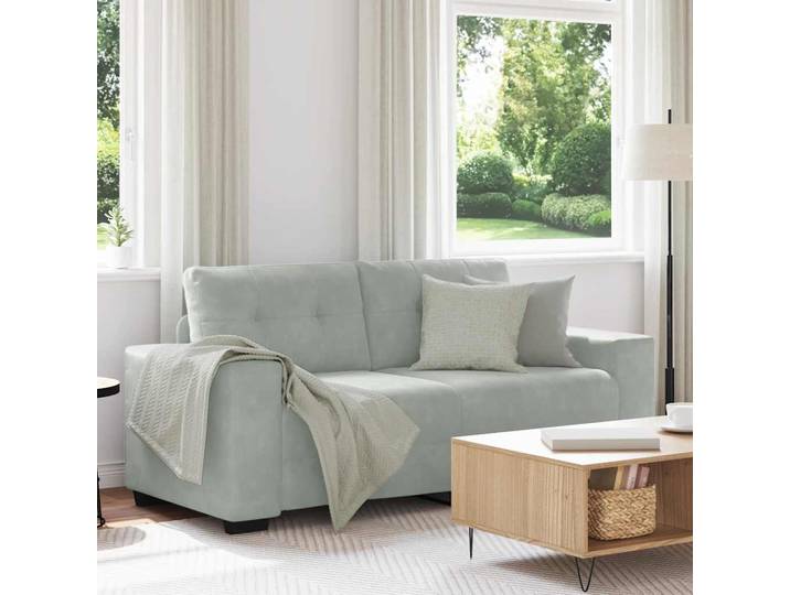 vidaXL Zweisitzer-Sofa Hellgrau 180x77x82 cm Samt