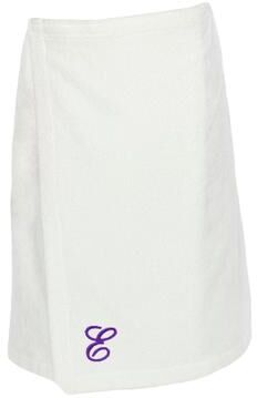 Authentic Hotel and Spa Turkish Cotton Terry Monogrammed White Womens Spa and Shower Towel Wrap
