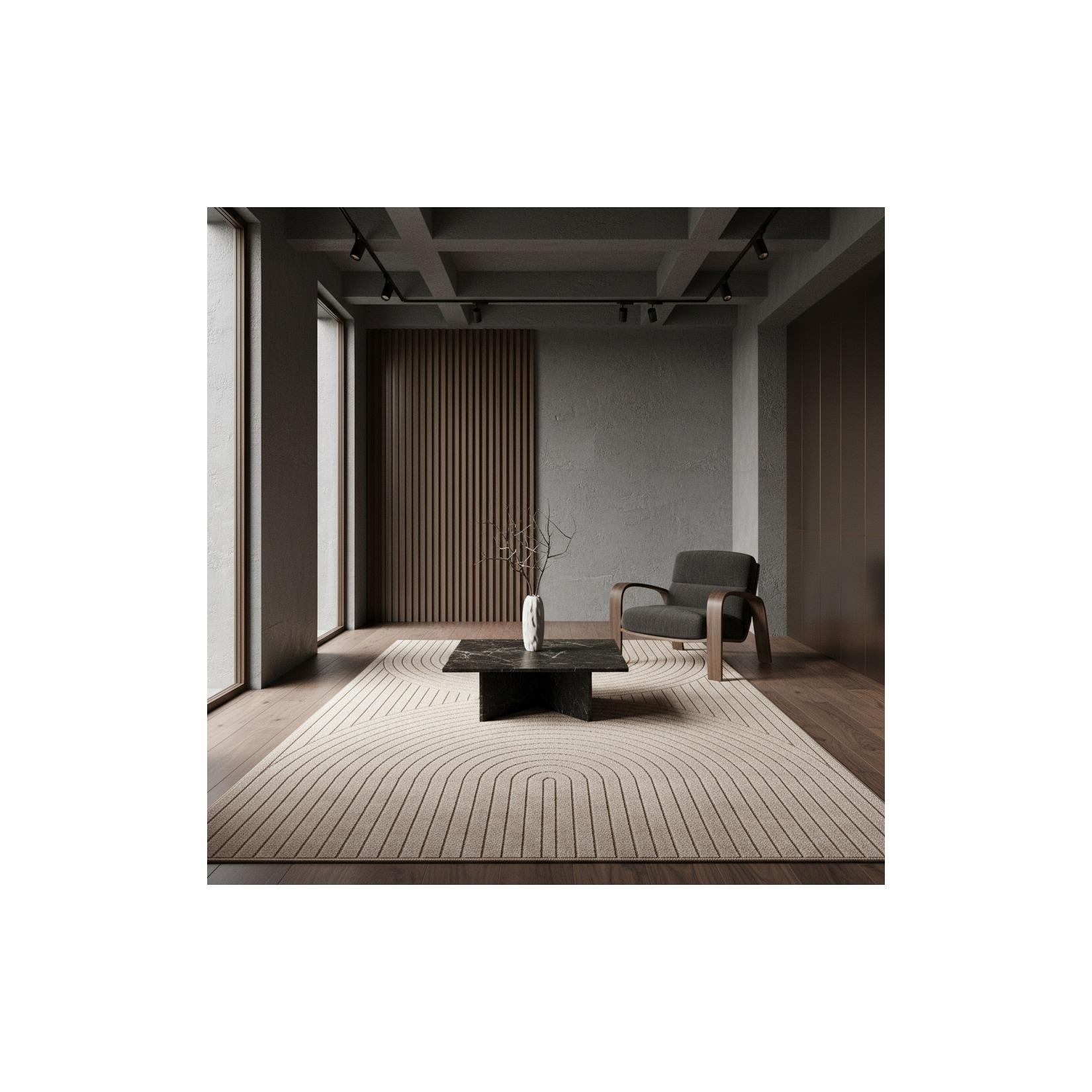 Outdoorteppich ENGADIN, im Skandi-Stil mit 3D-Design, Beige, 120 x 170 cm