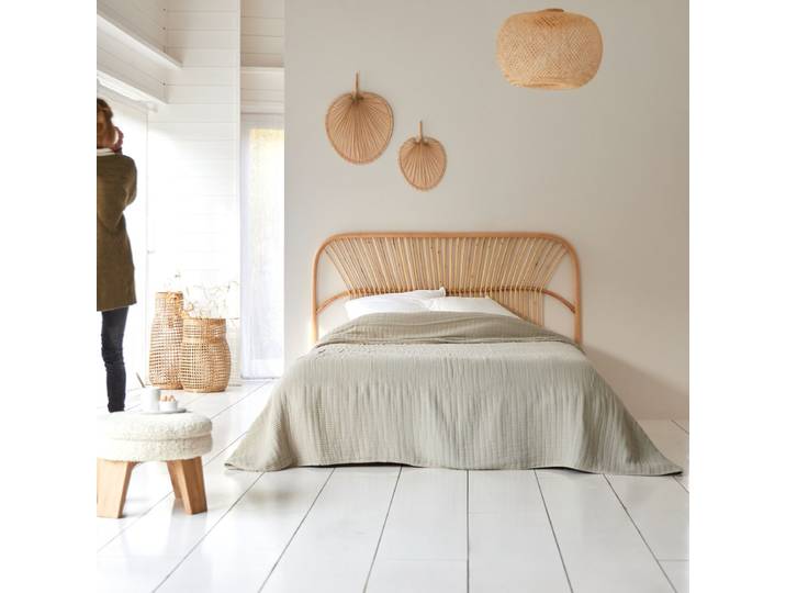 Kopfteil aus Rattan 160 cm Vintage Rattan - Natur - Rattan
