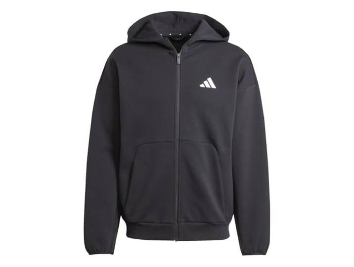 adidas Men's Future Icons SMALL Logo Full-Zip Hoodie, Black, S