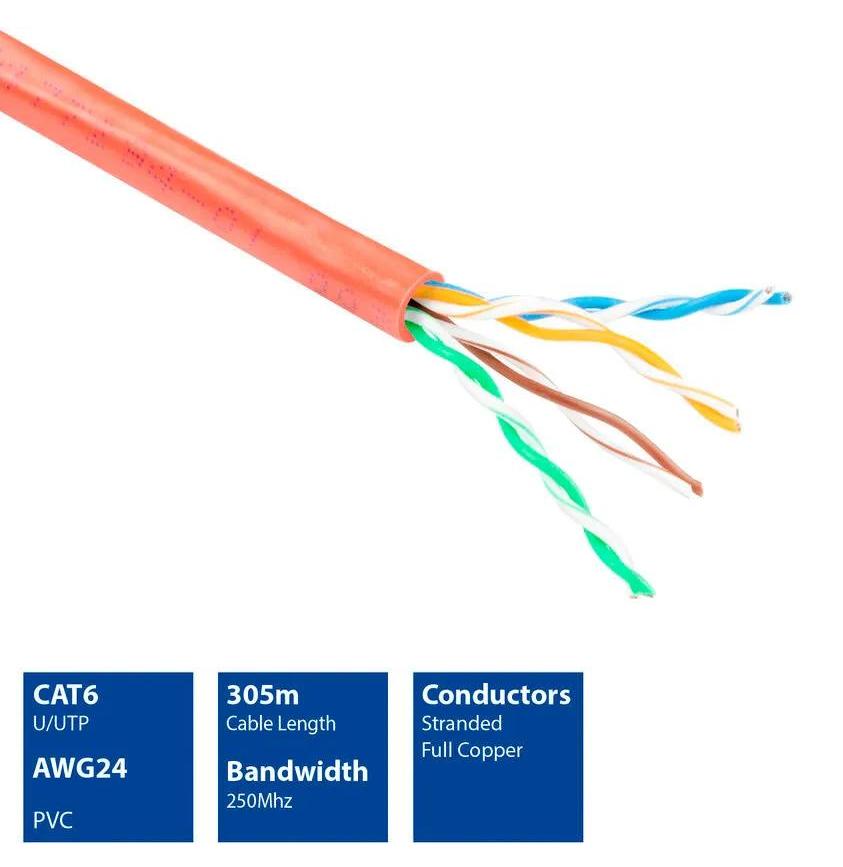 ACT 305m UTP Cat6, 305 m, Cat6, Rot