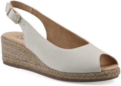 Women's Maize Espadrille Wedge Sandal by White Mountain in Natural Fabric (Size 9 M)