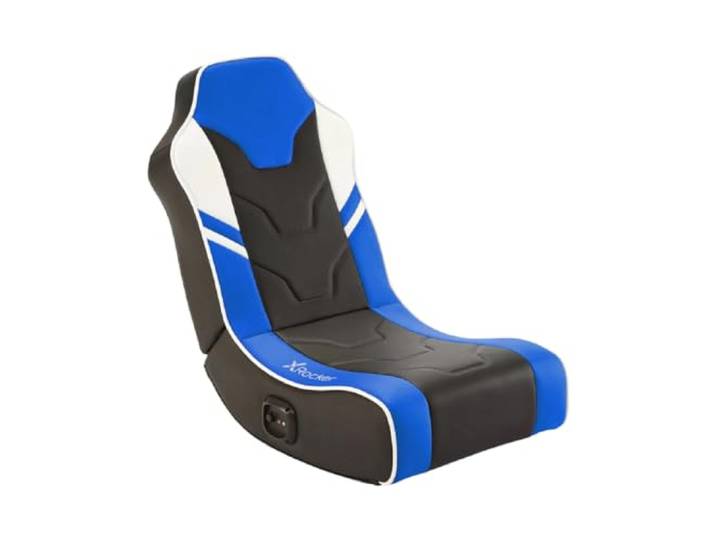 X Rocker Shadow 2.0 Floor Rocker Gaming Kinder Sessel mit 2.0 Audiosystem - Blau/Schwarz/Weiß