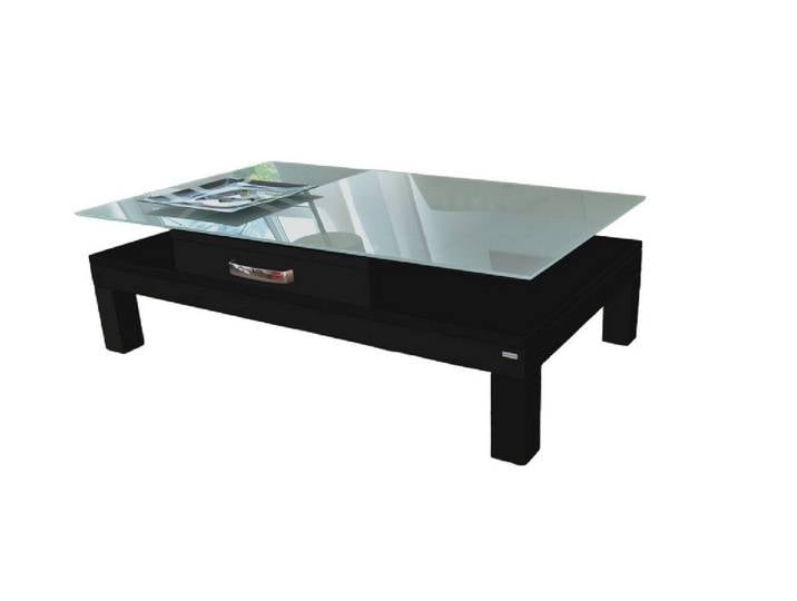 carl svensson Couchtisch Design Tisch V-470H Schwarz Milchglas Carl Svensson