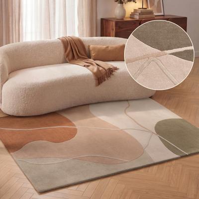 Wollteppich VILLEROY & BOCH "Arteo", creme rosa, B:160cm H:17mm L:230cm, Wolle, Teppiche, Wolle, Natur,Handgemacht, Abstrakt, Kurzflor, Wohnzimmer, Schlafzimmer
