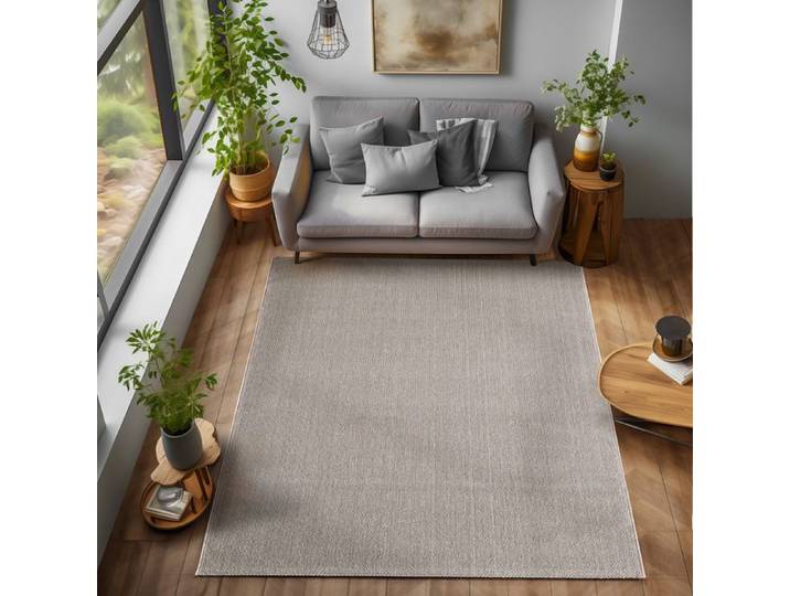 Tapis de salon élégant uni effet bouclé - NAZAR RUGS - MORELIA - Marron - D 200 cm