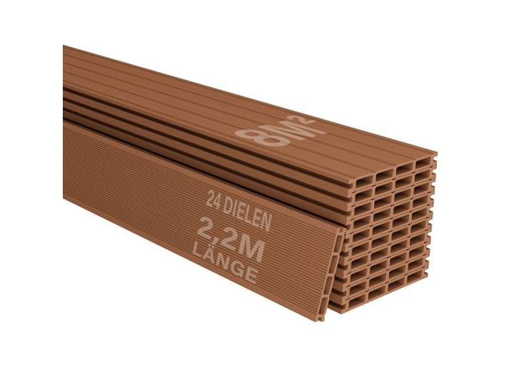 TERRASSENDIELEN WPC Teak 8 m²