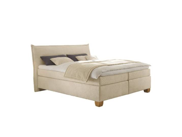 Trendstore Hadai Boxspringbett Cord - Breitcord C014 vanille Silvercare Viscoelastik - H3 H3 Modern, Zeitlos