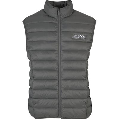 Steppweste KARL KANI "Karl Kani Karl Kani Sport Patch Light Puffer Vest", Herren, Gr. XS, grau (anthrazit), 100% Polyester, Westen Steppweste