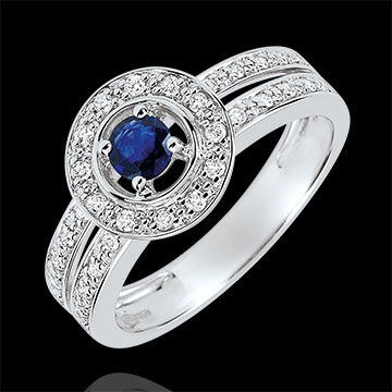 Edenly Verlobungsring Schicksal - Lady - 0.2 Karat Saphir und Diamanten - 18 Ka