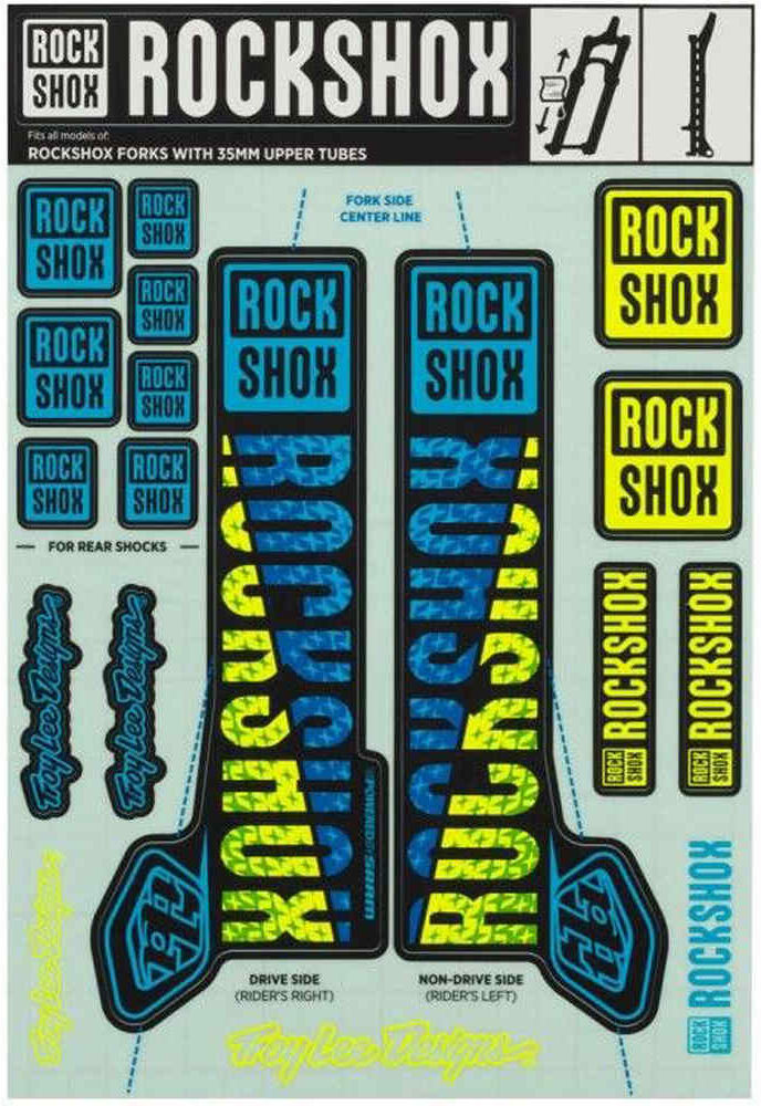 Rock Shox rec kit adhesivos troy lee 35mm protector bicicleta  (UNICA)