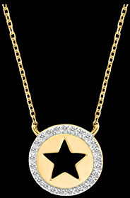Edenly Halskette Stellar - WeiÃŸgold und Gelbgold 9 Karat mit Diamanten