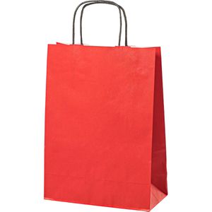 Mailmedia Papiertüten rot, 32 x 41 x 12cm, mit Henkel, 200 Stück