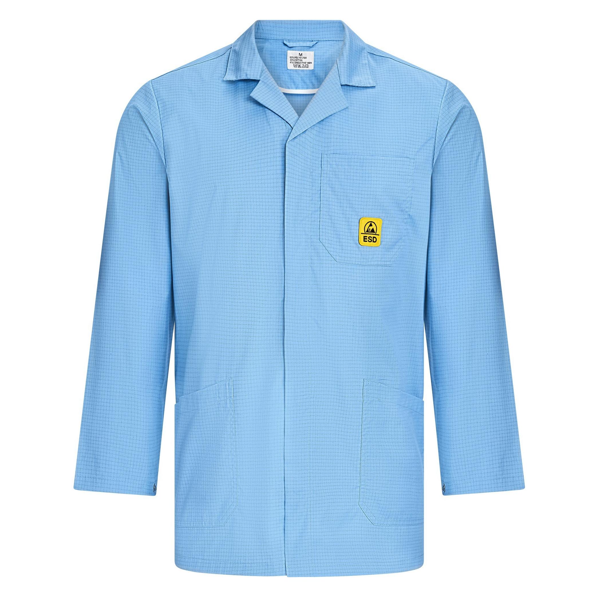 Safeguard ESD-Arbeitsmantel Pro Line, unisex, kurz, 146 g/m², hellblau, 5XL (5XL) (SG-AM-HB-146-K-PRO LINE-5XL)