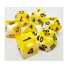 Dice4friends Würfelset Racing - Yellow-White (7) 284070