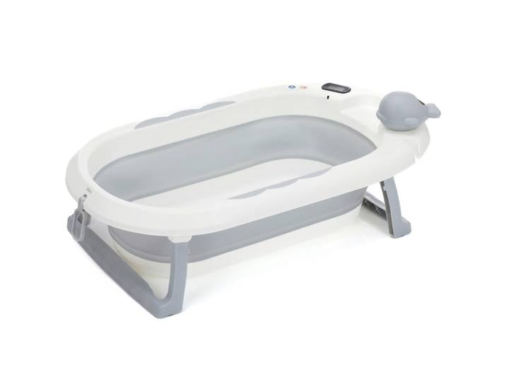Babybadewanne Beluga, Weiß, Hellgrau, Kunststoff, 49x20.5x81.5 cm, faltbar, Pflegen, Baden, Babybadewannen