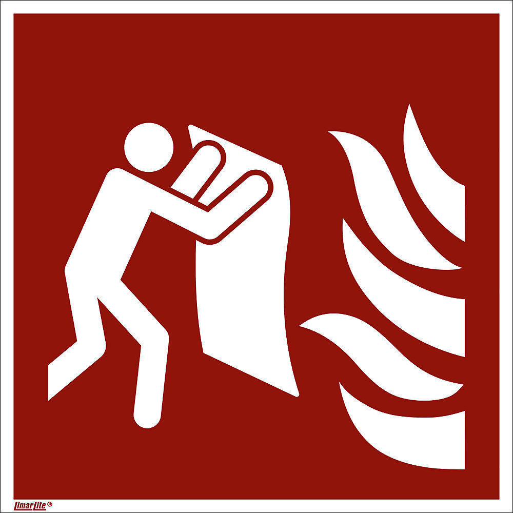kaiserkraft Brandschutzzeichen, Feuerlöschdecke, VE 10 Stk, Folie, 150 x 150 mm