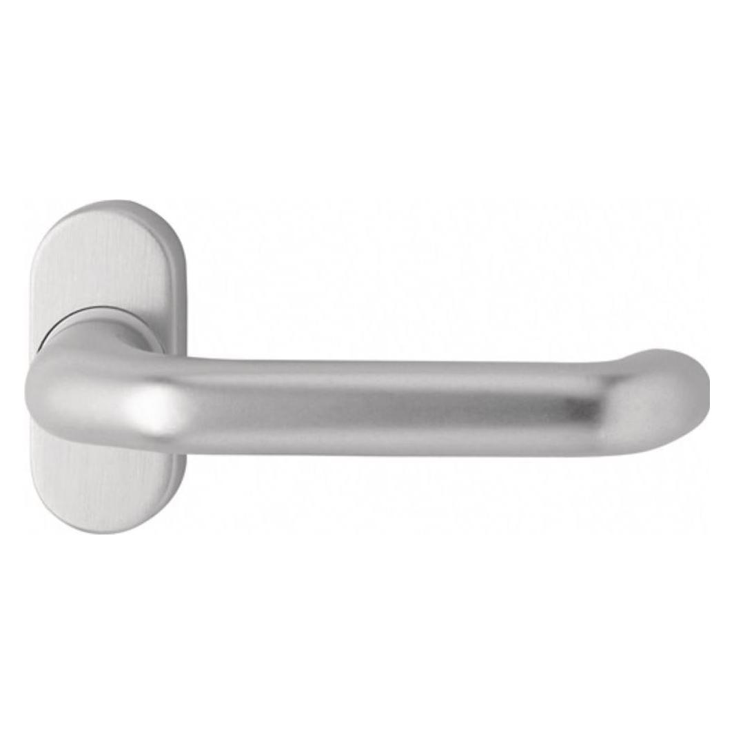 EDI Profiltürdrückerlochteil 1300/2033 Aluminium F1 oval 8 mm gekröpft (Türgriff) (1300/2033/01)