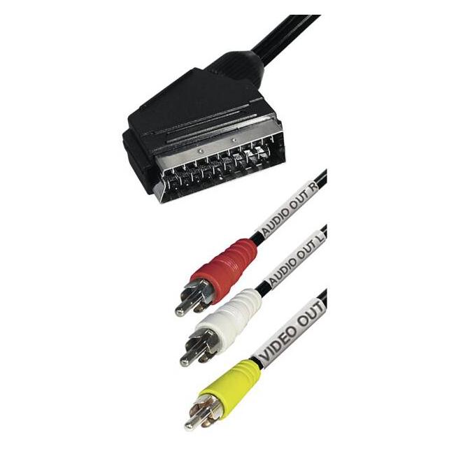 Transmedia Adapterkabel, a) von 1x Scartstecker, b) auf 3x Cinch-Stecker, 2 Meter (Transmedia)