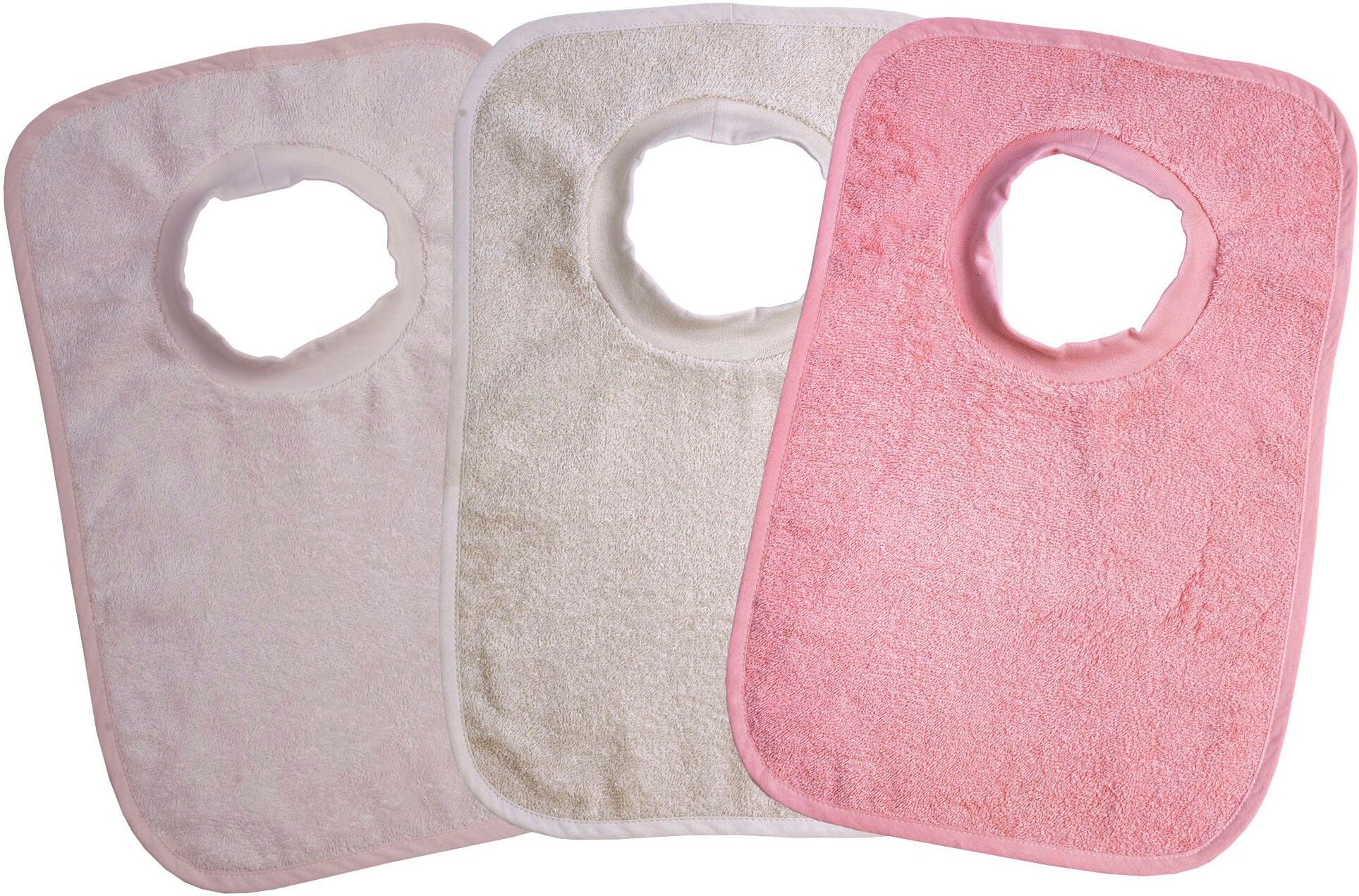 Lätzchen WÖRNER "Riesen-Schlupflatz 3er Pack", Baby, rosa (rosa, greige), Baumwolle, Lätzchen, maschinenwaschbar, trocknergeeignet