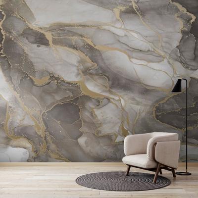 Fototapete SUPERFRESCO EASY "Marmor", gold, H:2,8m L:2,8m, Vlies, Tapeten, Design Tapeten