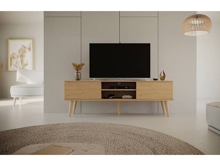 Meuble TV Babydreams 160 x 35cm Beige/Imitation chêne Artisan