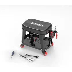 KRAFT WERKZEUGE Auto Rollhocker mit Sitzkissen und Werkzeugablage