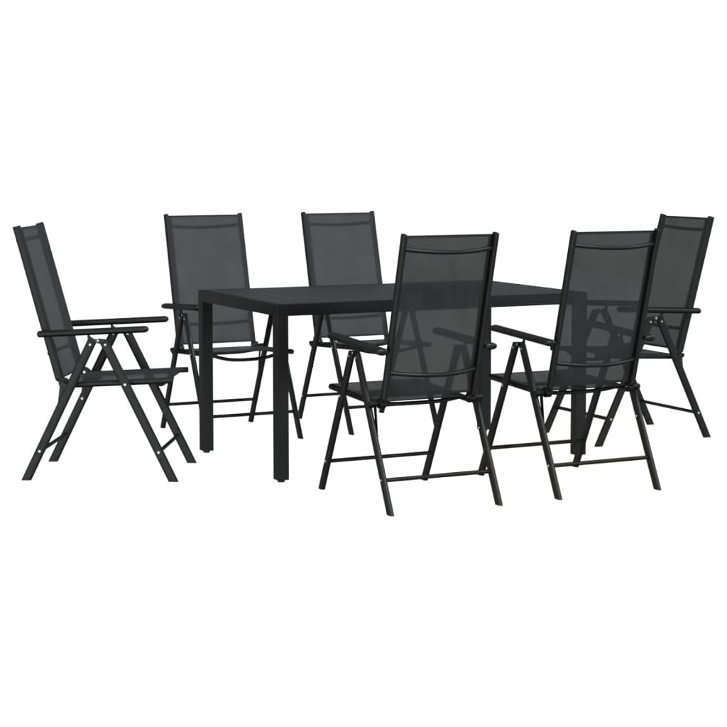 Syfax 7-delige aluminium tuinset zwart