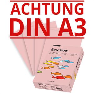Papyrus Kopierpapier Rainbow 88042522, A3, 80g/qm, hellrosa, 500 Blatt