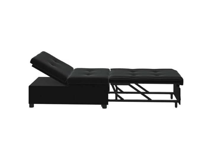 KTHLBRH Schlafsofa schwarz 194 x 67 x 82 cm Samt Struktur aus Sperrholz, umbaubar, modernes Design, schwarze Beine, 110 kg