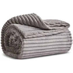Karaca Ruby Stripe Wellsoft Doppel Decke, Grau