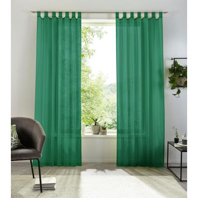 Gardine OTTO HOME "XANA mit Schlaufen, Topseller" Gr. 4, grün (dunkelgrün), B:145cm H:245cm, Voile, Polyester, Gardinen, Gardine, Bestseller, einfarbig, 1 Schal, pflegeleicht, preiswert