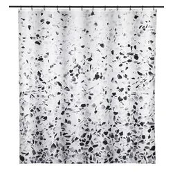 SCHÖNER WOHNEN-Kollektion Duschvorhang Tosi 180 x 200 cm Polyester Schwarz, Weiß Schwarz /