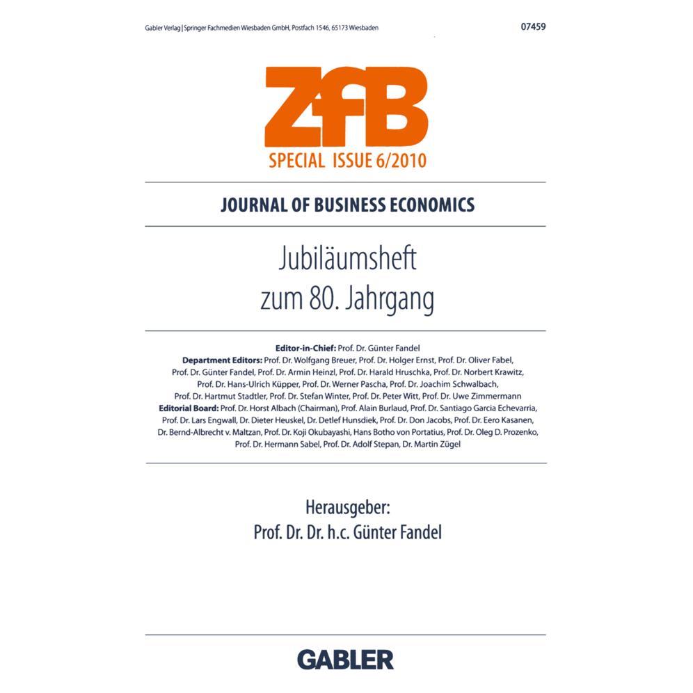 Gabler Jubiläumsheft zum 80. Jahrgang (Deutsch, Günter Fandel) (35182300)