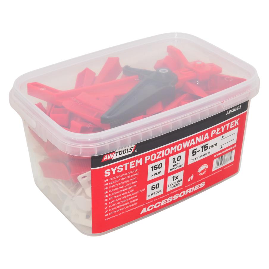 Awtools Ausrichtsystem für Türrahmen 1,0 mm, 150 + 50 Stück + Einstellsatz (Türrahmen 5-15 mm + Keil + (200 Stk.) (67065595)