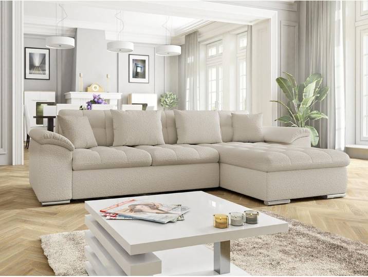 MIRJAN24 Ecksofa Diana Premium, mit Bettkasten und Schlaffunktion, Kissen-Set, freier Seitenwahl