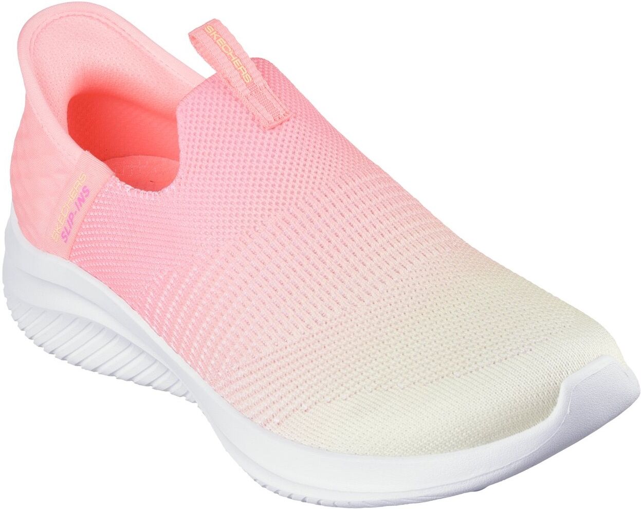 Slip-On Sneaker SKECHERS "ULTRA FLEX 3.0-BEAUTY BLEND", Damen, Gr. 35, Textil, gelb (apricot, hellgelb), Schuhe Slip-On Sneaker, Slipper, Freizeitschuh mit bequemer Air-Cooled Memory Foam