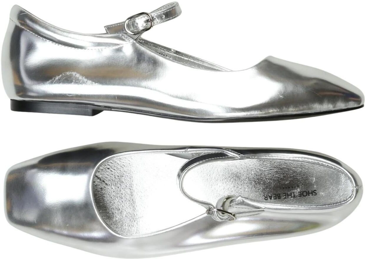 Shoe The Bear Damen Ballerina, Silber, Gr. EU 39, Leder - Second Hand