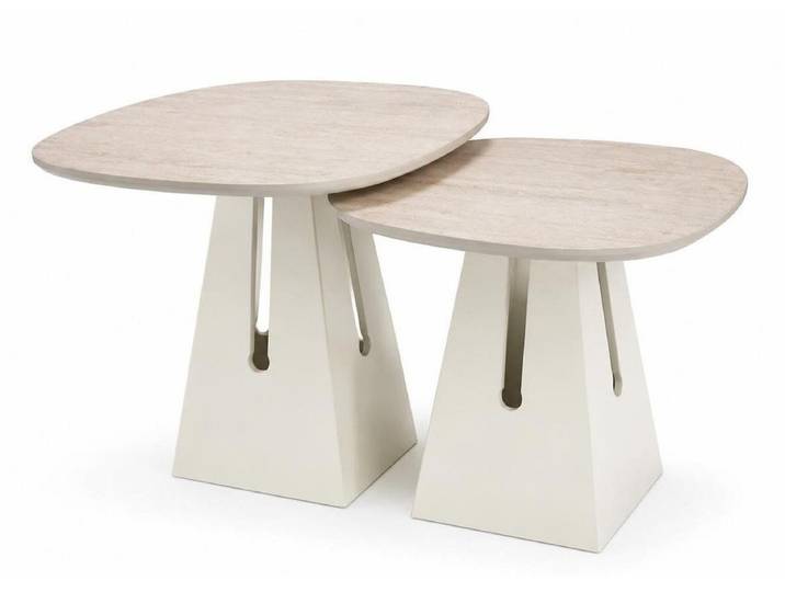 Xlmoebel Satztisch Milchweißer Couchtisch im modernen, minimalistischen Stil, Made in Europa