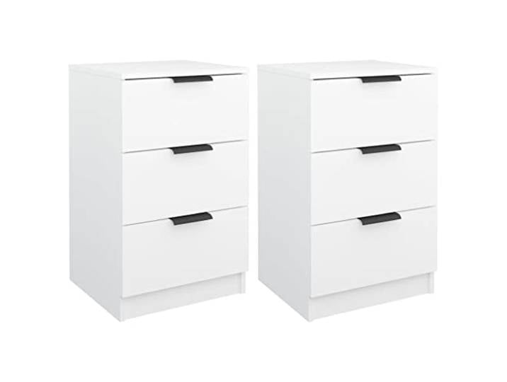 LKJephalotrop Nachttisch 2er Set Weiß 40x36x65 cm mit 3 Schubladen Praktisches 2er Set für das Schlafzimmer mit 3 geräumigen Schubladen aus stabilem Holzwerkstoff für geordnete Aufbewahrung.