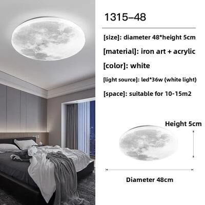 Uplifted Finds Modern Lunar Design Round LED Ceiling Lamp tricolor Light 48 Cm