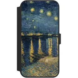 Nivocase Klapphülle für Apple iPhone 14 Pro Max Handyhülle aus Kunst Leder NIVOflip schwarz Kunst Malerei (Apple iPhone 14 Pro Max), Smartphone Hülle, Schwarz