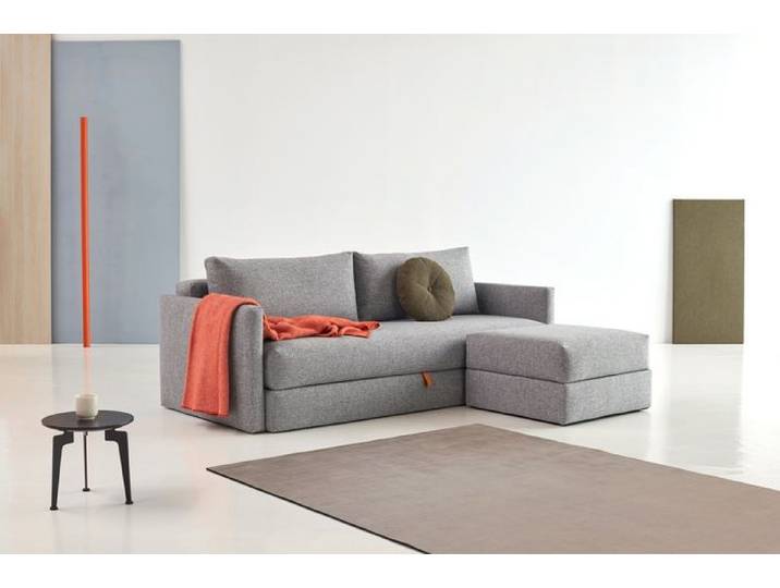 Hocker Cornila Granit Stoff Sitzhocker