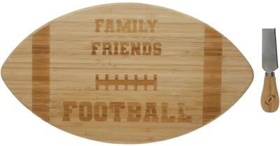 "Pavilion Family Friends Football Bamboo Serving Board - 15"""