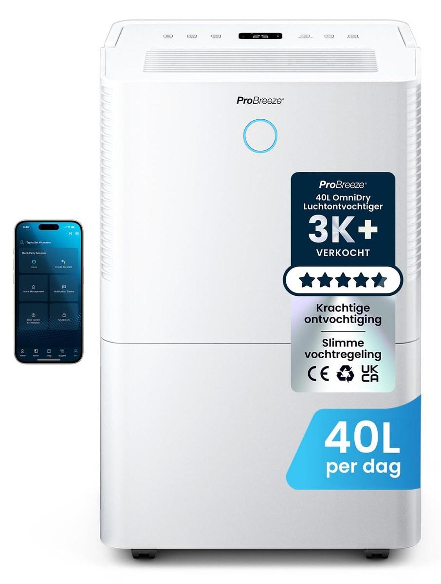 Luftentfeuchter Raumentfeuchter Entfeuchter - 40 Liter pro Tag - WLAN - 5,3 Liter Wassertank - Für Keller und Badezimmer