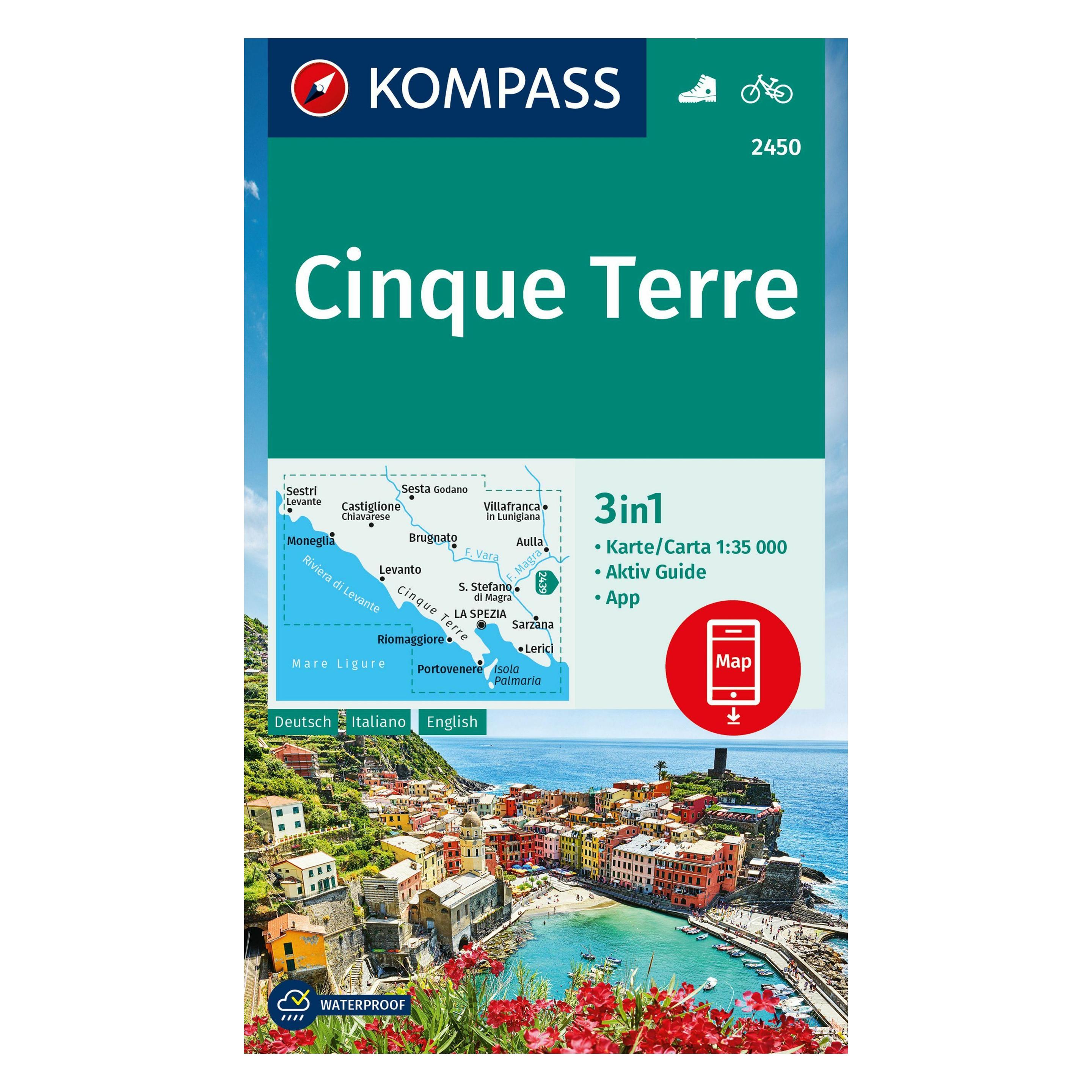 Kompass Wanderkarte 2450 Cinque Terre 1:35.000 (30276615)