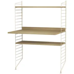 Kleiner Schreibtisch mit Ablage Beige Eiche